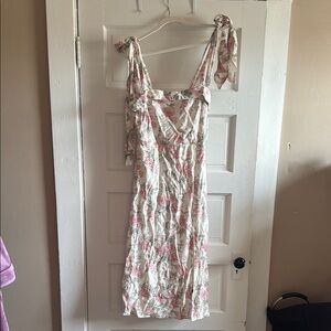 Floral White and Pink Women's Dress